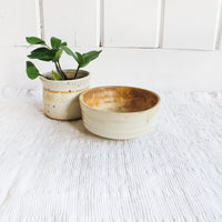Hand Spun Ceramic Bowl in Cream and Desert Glazes