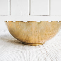 Scalloped Brass Metal Bowl / Dish