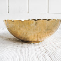 Scalloped Brass Metal Bowl / Dish