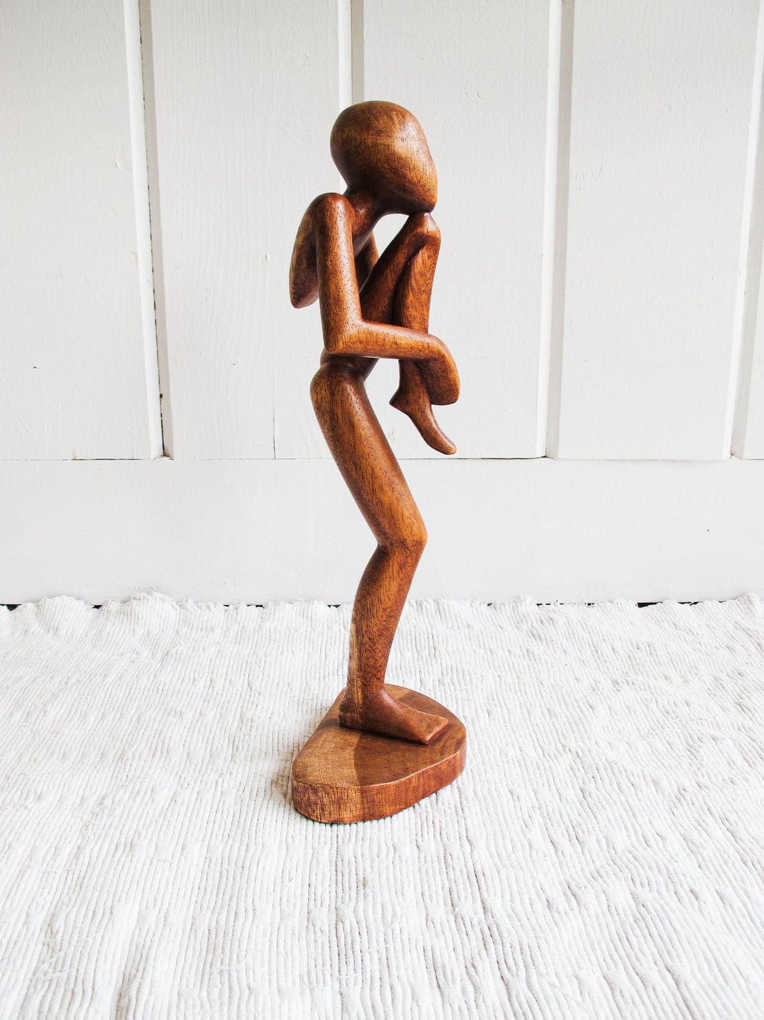 Architectural Sculpture Figure Made of Hand Carved Wood