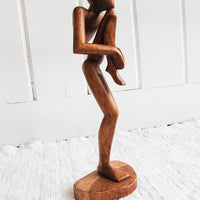 Architectural Sculpture Figure Made of Hand Carved Wood