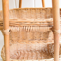 Woven Wicker, Rattan and Bamboo Basket  Ladder Stand