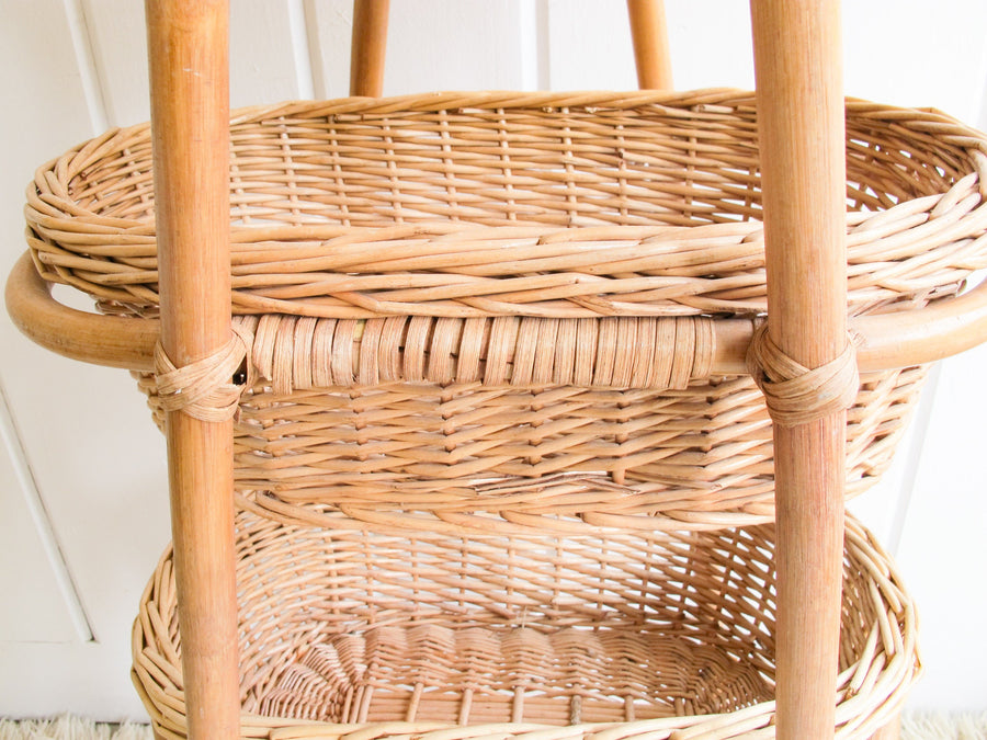 Woven Wicker, Rattan and Bamboo Basket  Ladder Stand