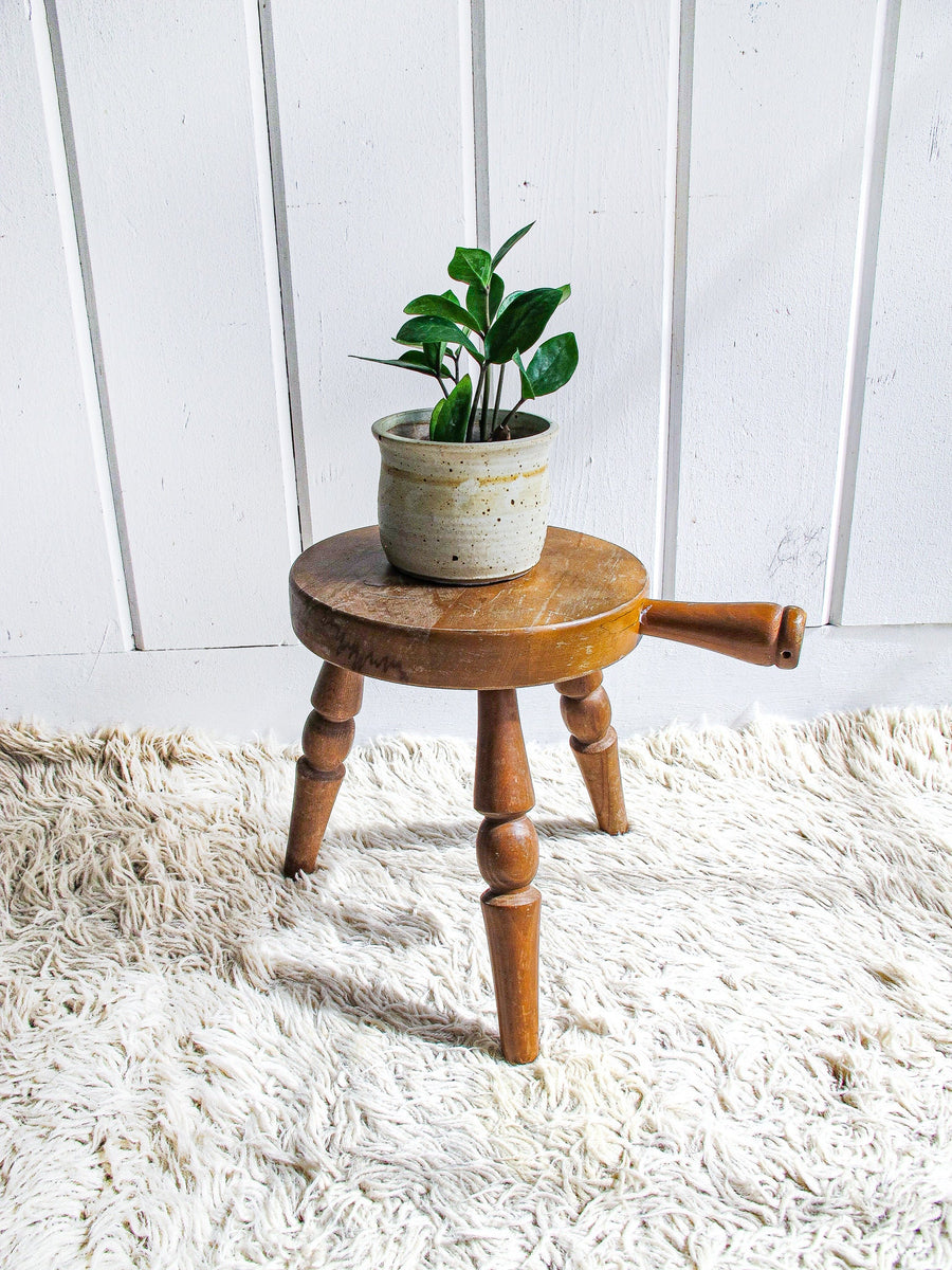 Wood Stool Plant Stand Made in Japan