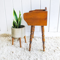 Wood Side Table Plant Stand with Shelf