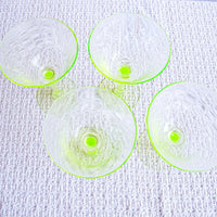 Vaseline Champagne Cocktail Wine Glasses ( 2 Sets of Four Glasses Available and Sold Separately)