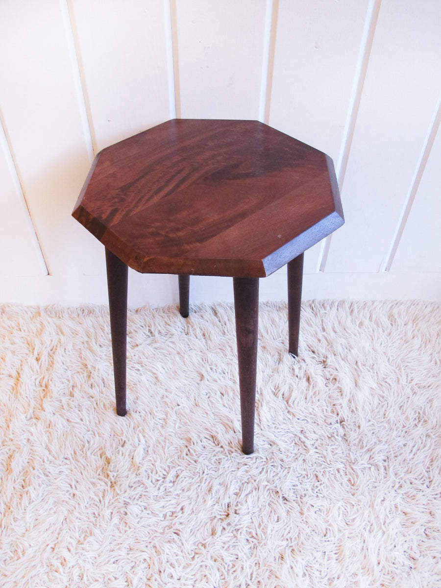 Hexagon Wood Plant Stand Side Table