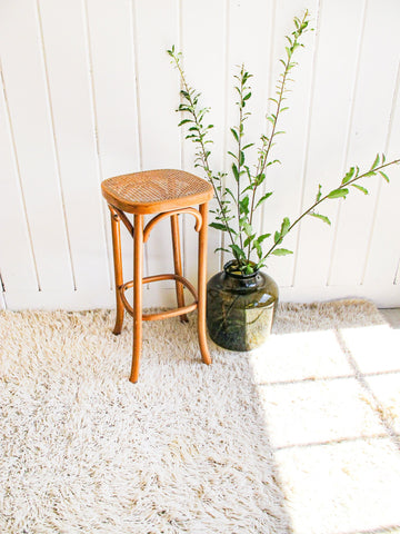 Josef Hoffman Thonet Style Bentwood and Cane Stool Plant Stand