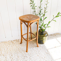 Josef Hoffman Thonet Style Bentwood and Cane Stool Plant Stand