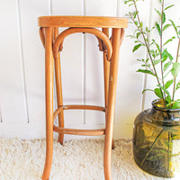 Josef Hoffman Thonet Style Bentwood and Cane Stool Plant Stand