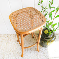 Josef Hoffman Thonet Style Bentwood and Cane Stool Plant Stand