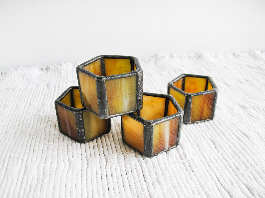 Stained Glass Hexagon Napkin Holders