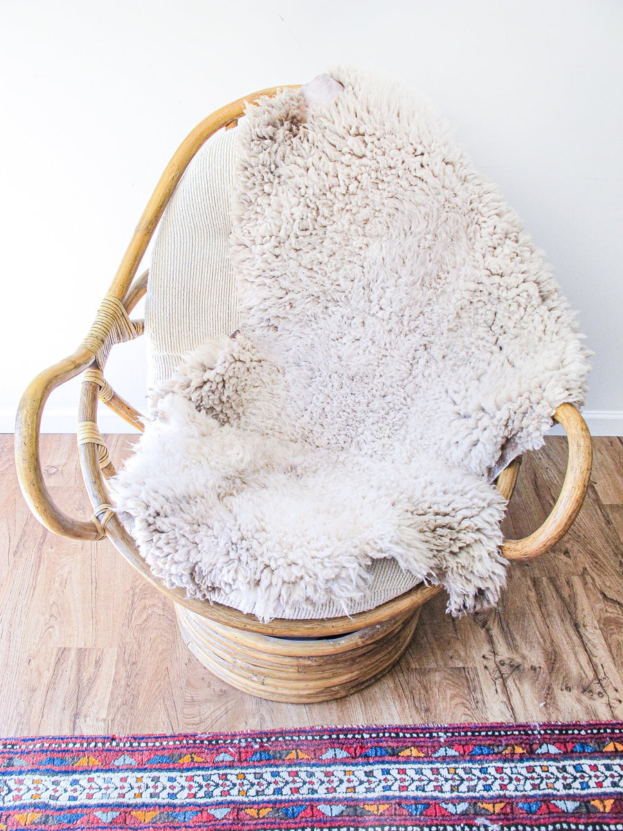 Unbleached Natural Sheep Skin Area Rug Throw from Utah