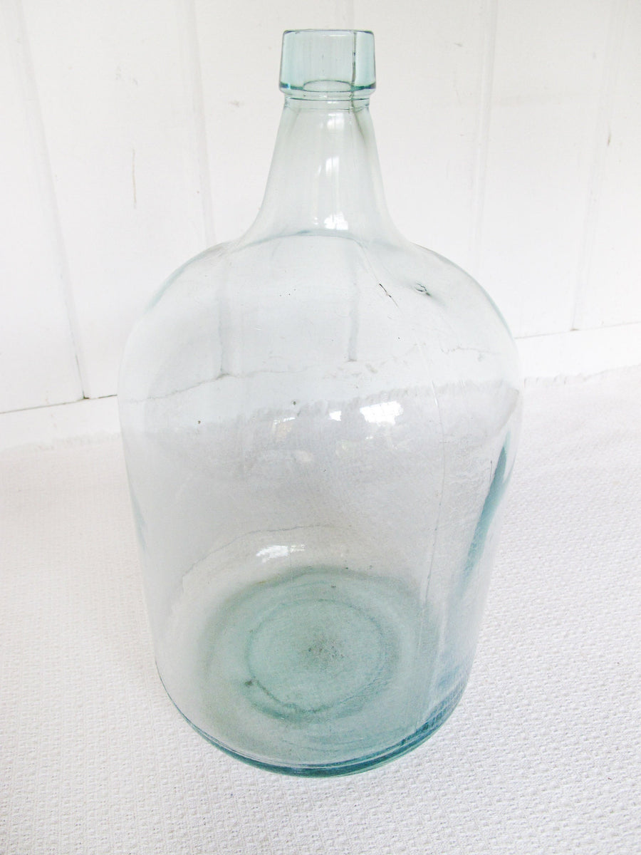 Hand Blown Blue Glass Demijohn Jug Jar
