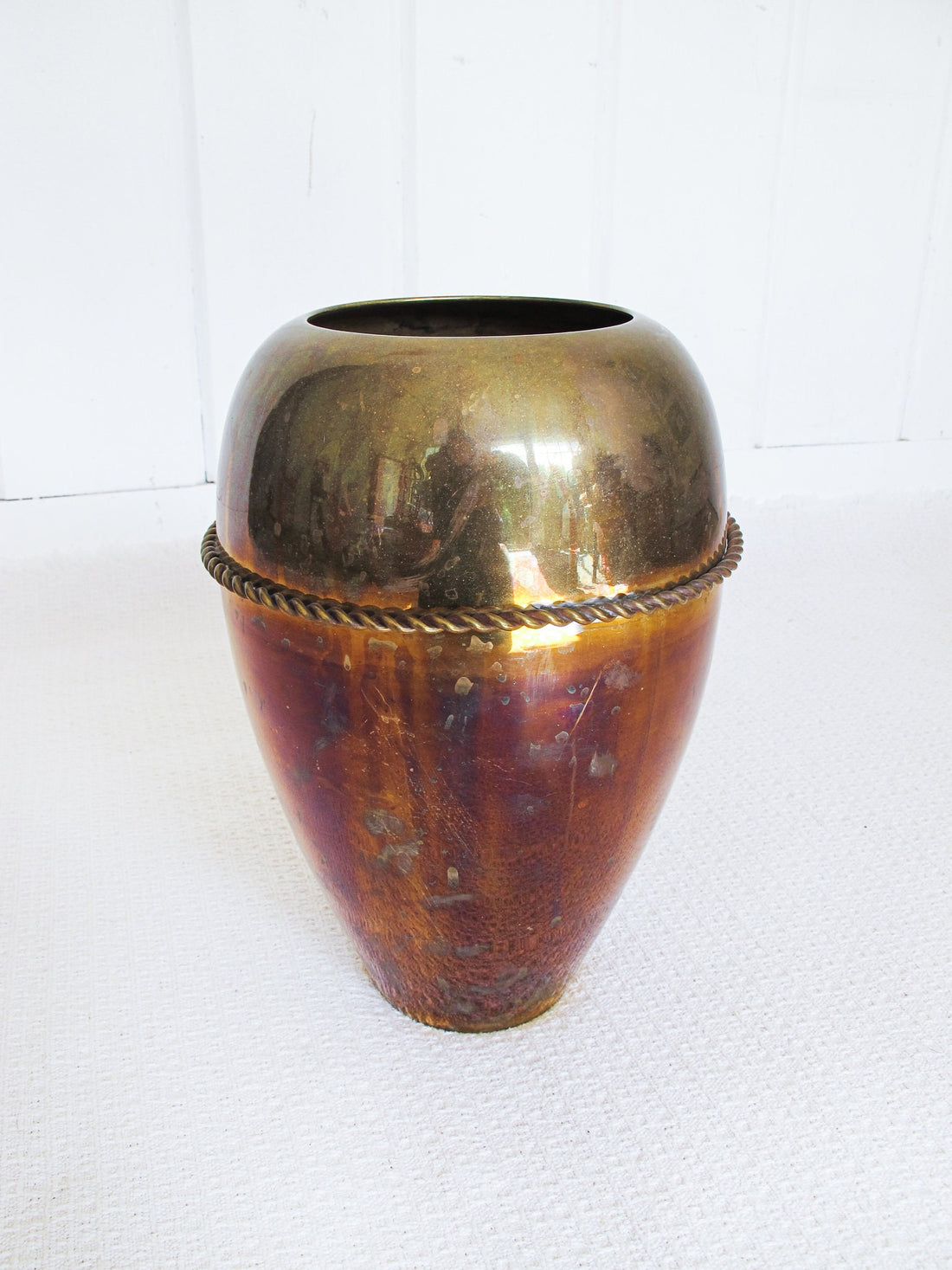 Brass Vase with Rope Detailing Made in India