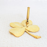 Four Leaf Clover Brass Tray with Pen Holder