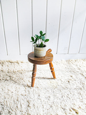 Wood Stool Plant Stand Made in Japan