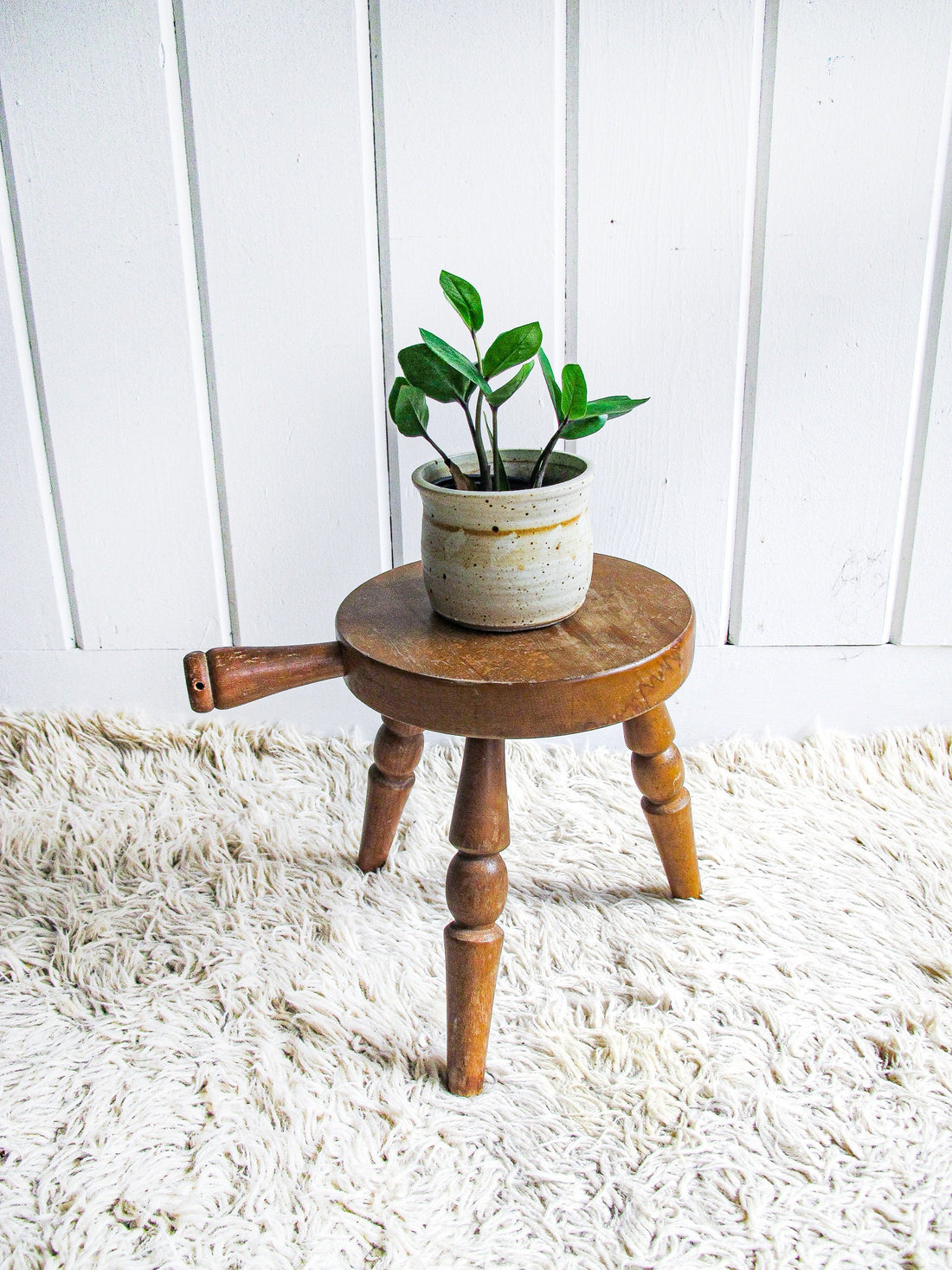 Wood Stool Plant Stand Made in Japan
