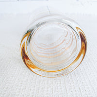 Midcentury Gold Stripe Glass Carafe Pitcher