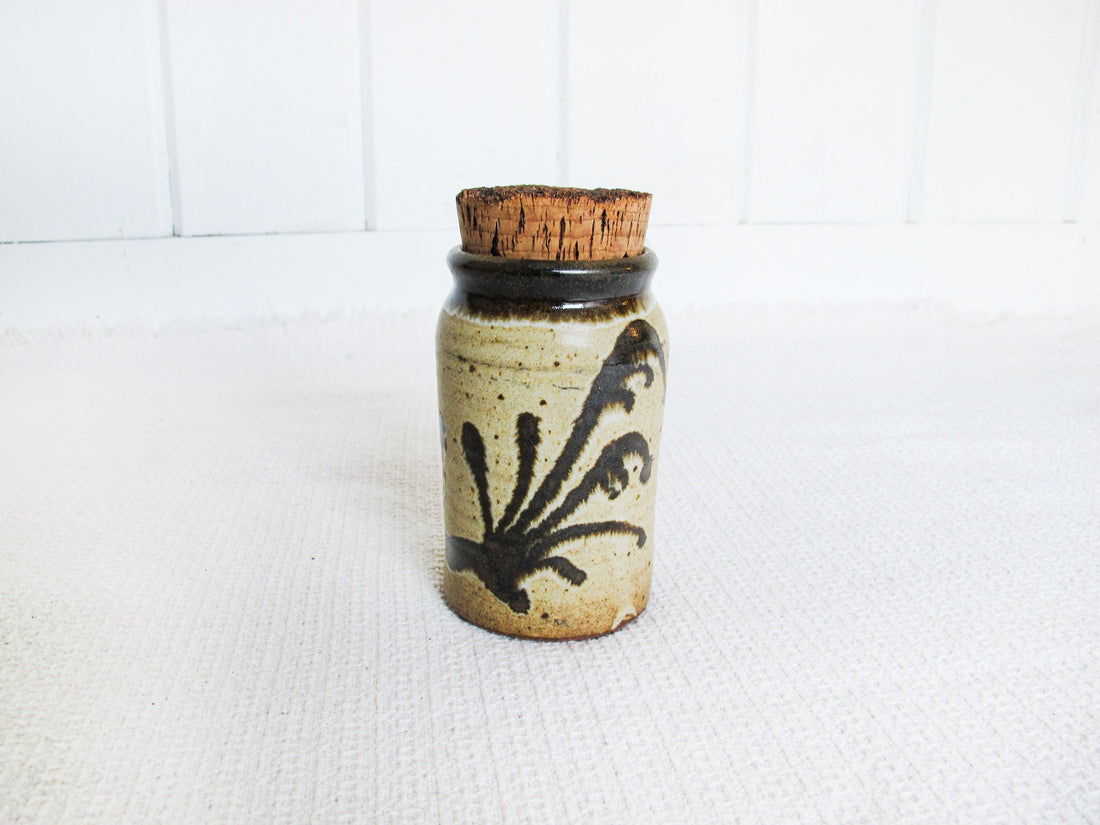 Ceramic Spice Canister Jar with Cork Lid