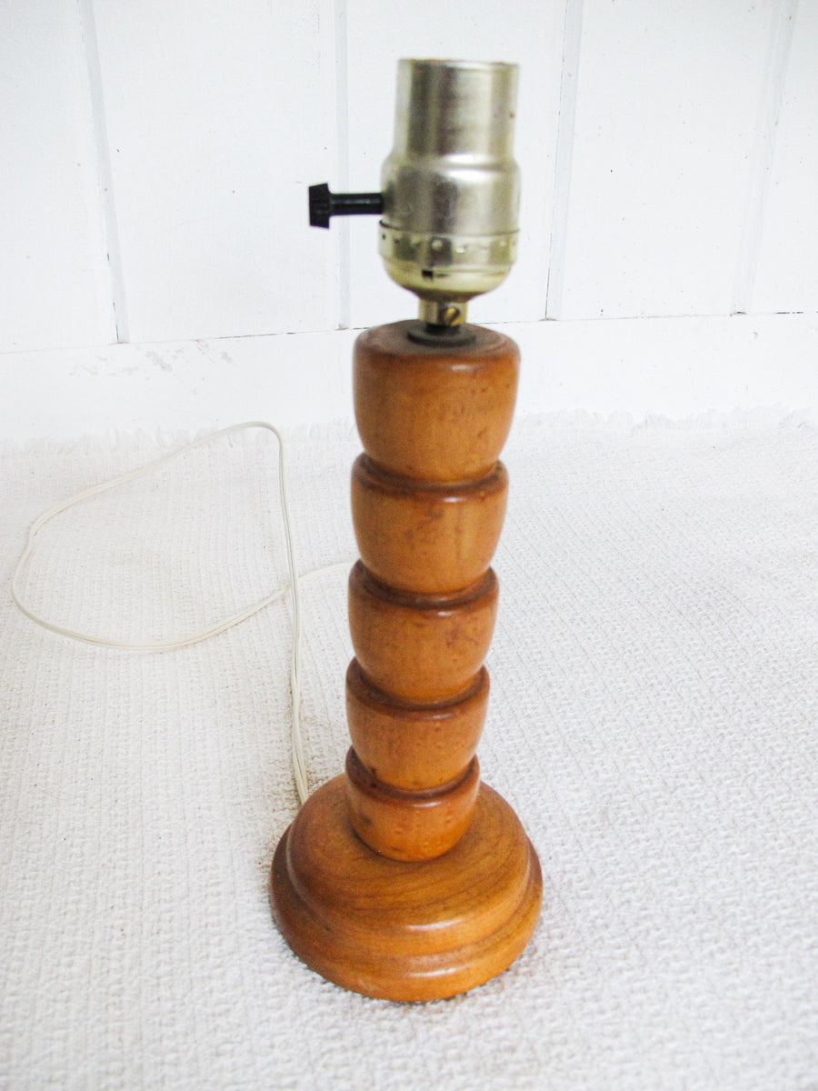 Turned Oak Wood Lamp