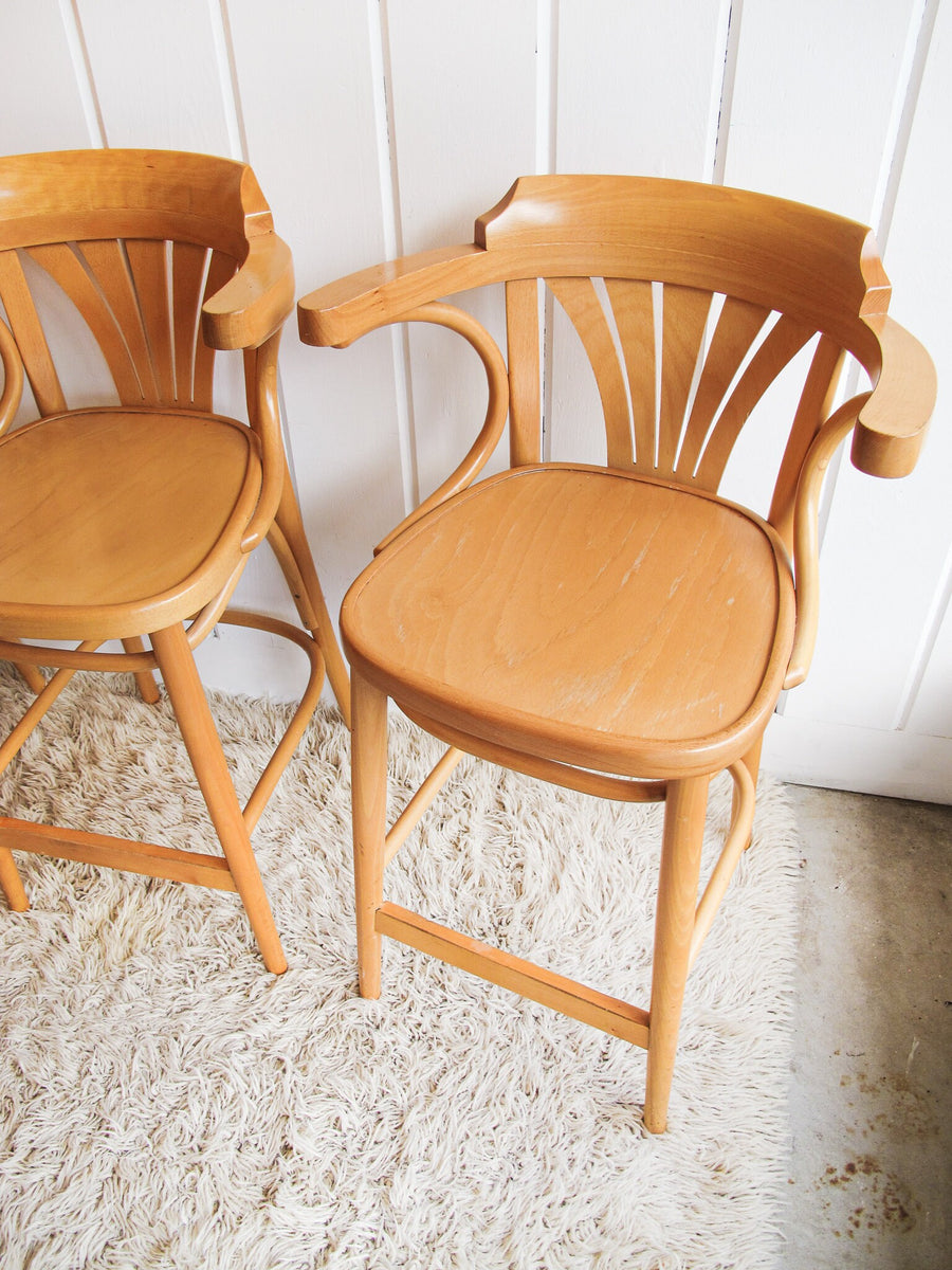 Thonet Style Counter Barstools with Bentwood Frames (Set of 2 or 3)