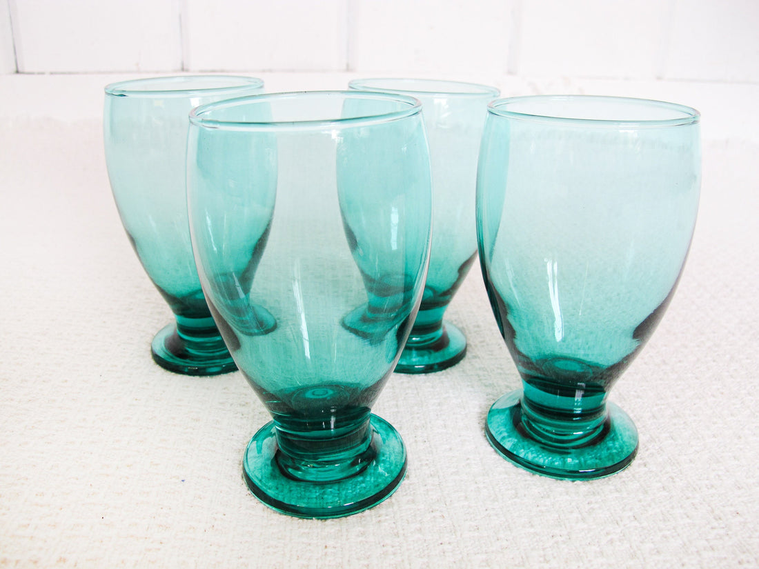 Emerald Green Water Glasses Set of Four