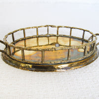 Hollywood Regency Brass Serving Tray with Handles Made in India
