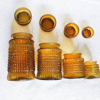 Amber Glass Kitchen Canister Set of Four