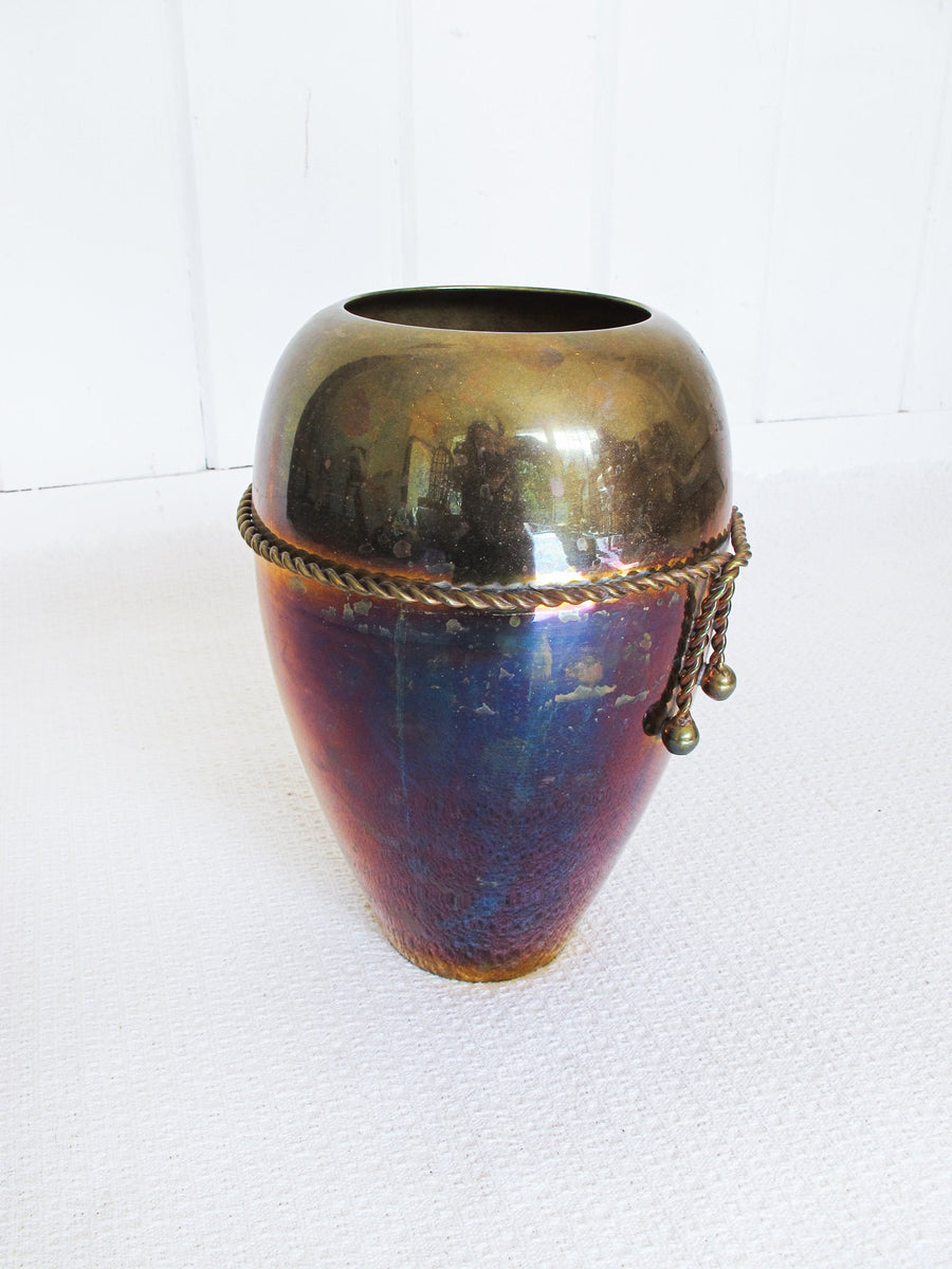 Brass Vase with Rope Detailing Made in India