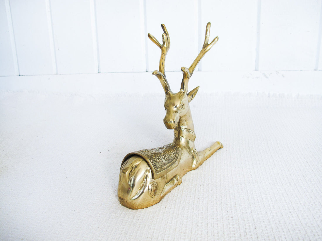 Gazelle Brass Box Statue Sculpture 1977 Chapman Style