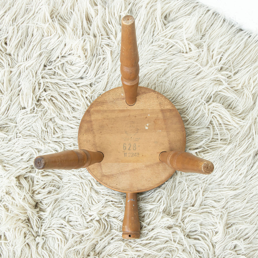 Wood Milk Stool with Handle