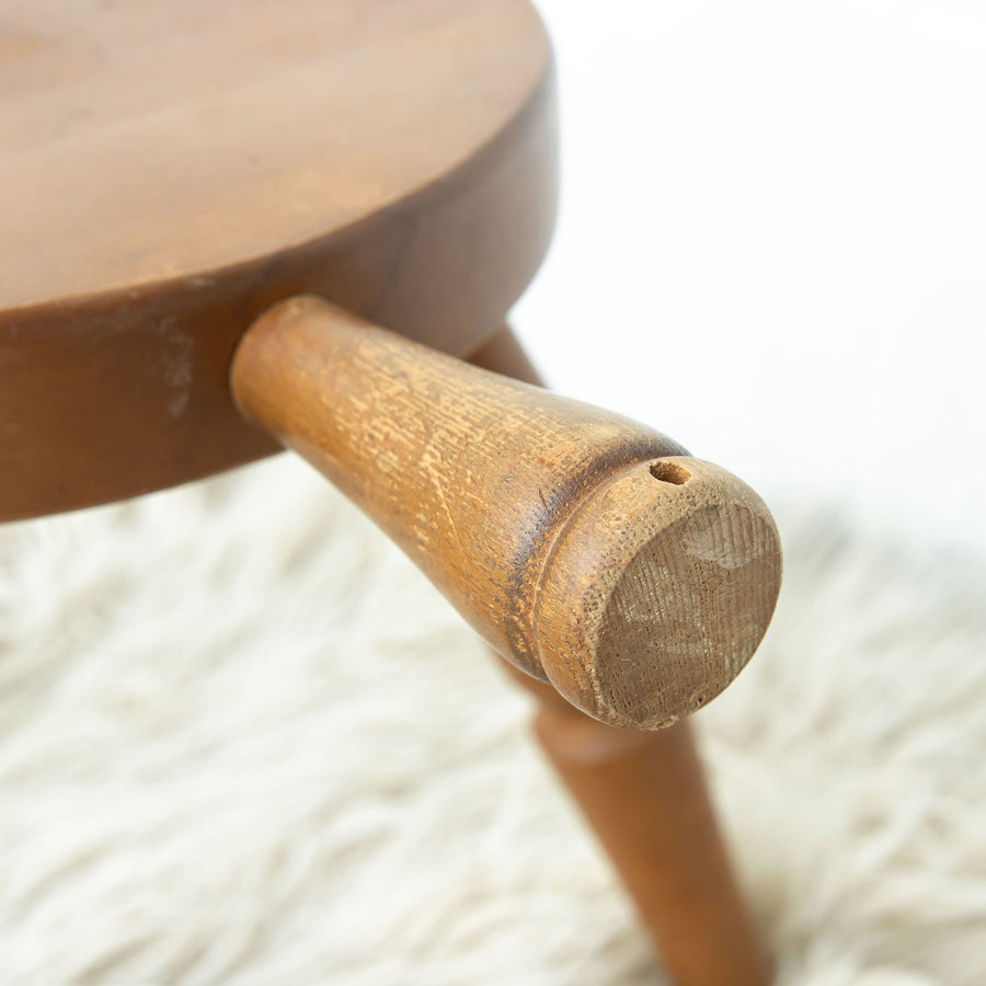 Wood Milk Stool with Handle