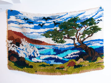 Retro Thatch Landscape Wall Tapestry