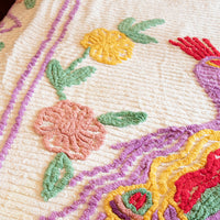 Peacock Cotton Chenille Bedspread Blanket Throw Comforter