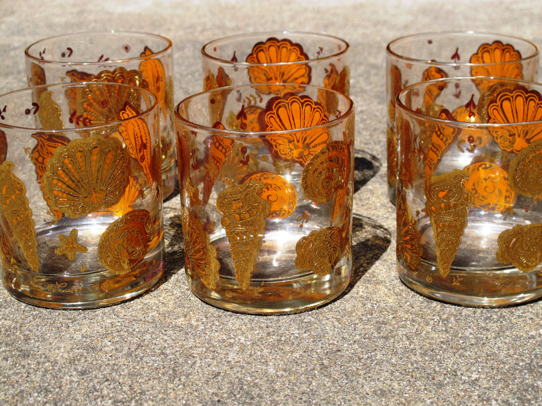Culver Seashell Cocktail Glasses - Never Used!