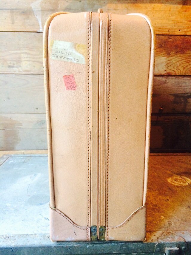 Vintage Voyager Brown Leather Travel Suitcase